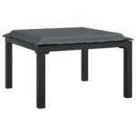 Black Grey Wicker Rattan Outdoor Footstool Garden Patio Bench Ottoman Chair Seat