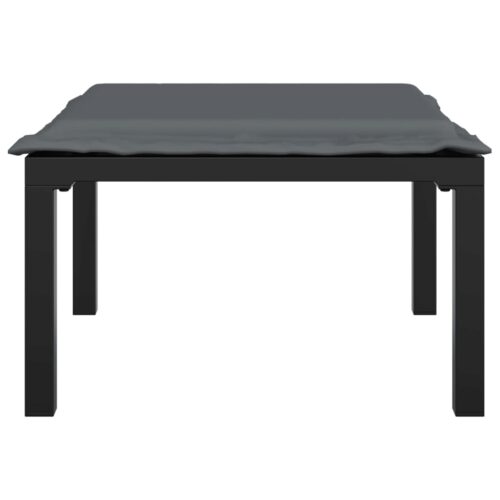 Black Grey Wicker Rattan Outdoor Footstool Garden Patio Bench Ottoman Chair Seat - Image 3