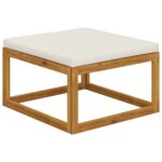 Acacia Wood Timber Outdoor Footstool Garden Patio Bench Ottoman Stool Chair Seat