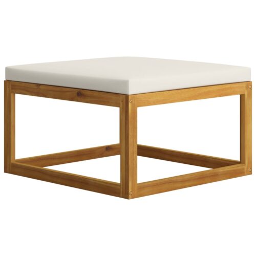 Acacia Wood Timber Outdoor Footstool Garden Patio Bench Ottoman Stool Chair Seat - Image 4