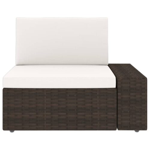 Sectional Sofa 2-Seater Poly Rattan Brown - Image 5