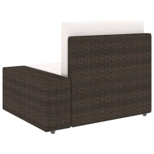 Sectional Sofa 2-Seater Poly Rattan Brown - Image 7