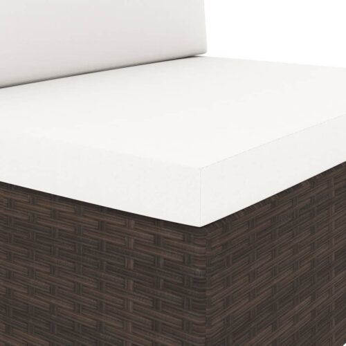 Sectional Sofa 2-Seater Poly Rattan Brown - Image 8