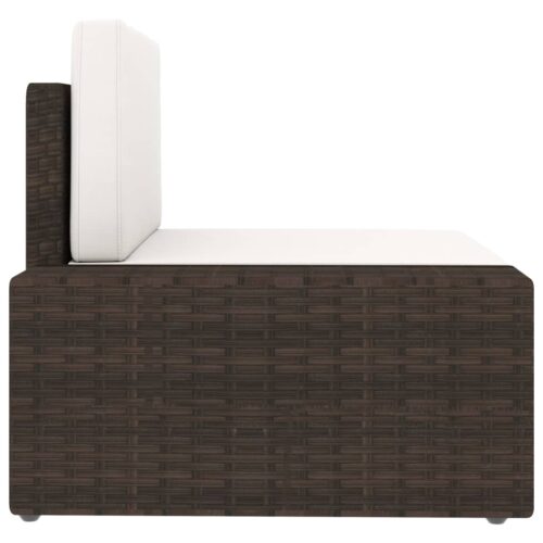 Sectional Sofa 2-Seater Poly Rattan Brown - Image 11