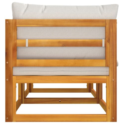Sectional Corner Sofas 2pcs with Grey Cushions Solid Wood Acacia - Image 5
