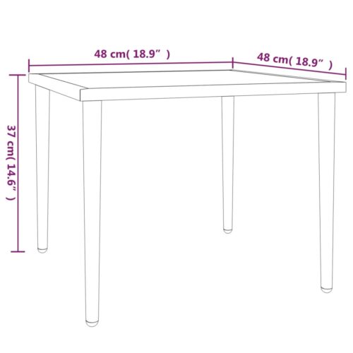 Garden Table Grey 48x48x37cm Steel - Image 6