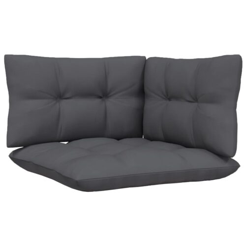 Garden Corner Sofa with Anthracite Cushions Grey Solid Pinewood - Image 5