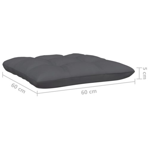 Garden Corner Sofa with Anthracite Cushions Grey Solid Pinewood - Image 7