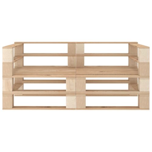2-Seater Outdoor Pallet Sofa Set Garden Patio Lounge Bench Chair Solid Pine Wood - Image 8