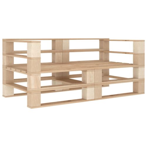 2-Seater Outdoor Pallet Sofa Set Garden Patio Lounge Bench Chair Solid Pine Wood