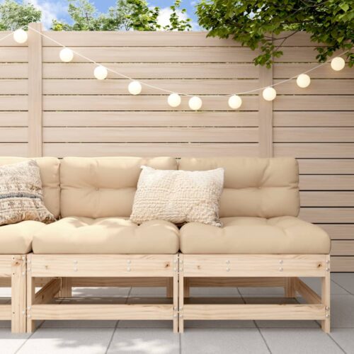Middle Sofas with Cushions 2pcs Solid Wood Pine - Image 2