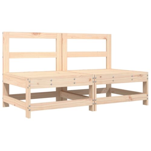 Middle Sofas with Cushions 2pcs Solid Wood Pine - Image 3