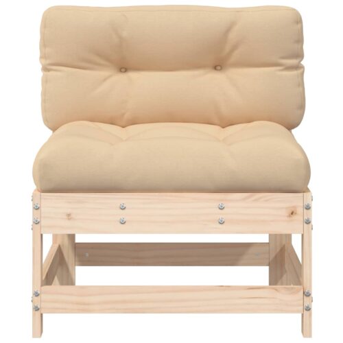 Middle Sofas with Cushions 2pcs Solid Wood Pine - Image 5
