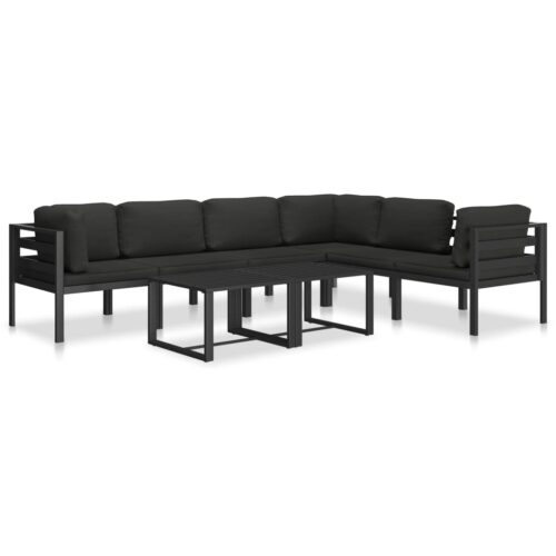 Single Sofa with Cushions Aluminium Anthracite - Image 7
