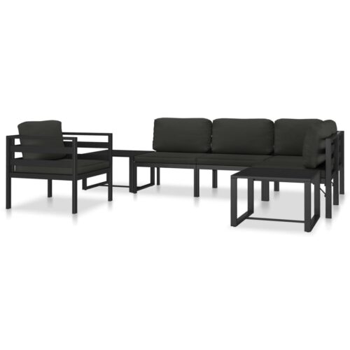 Single Sofa with Cushions Aluminium Anthracite - Image 10