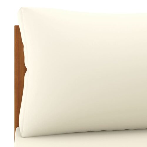 2-Piece Garden Sofa Set with Cream White Cushions Acacia Wood - Image 11