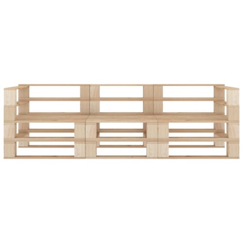 3-Seater Outdoor Garden Pallet Sofa Lounge Patio Bench Chairs Furniture Pine Wood - Image 2