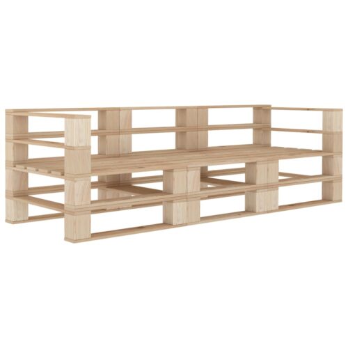 3-Seater Outdoor Garden Pallet Sofa Lounge Patio Bench Chairs Furniture Pine Wood