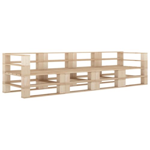 4-Seater Outdoor Garden Pallet Sofa Lounge Patio Bench Chairs Furniture Pine Wood - Image 2