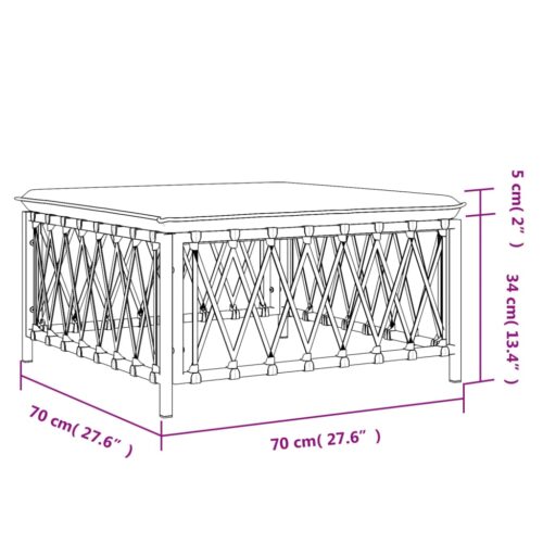 White Woven Fabric Outdoor Footstool Garden Patio Bench Ottoman Stool Chair Seat - Image 7