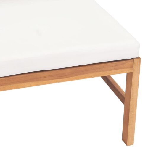 Middle Sofa with Cream Cushions Solid Teak Wood - Image 5