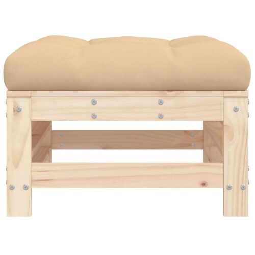 Pine Wood Outdoor Footstool Garden Patio Bench Ottoman Stool Chair Seat - Image 3