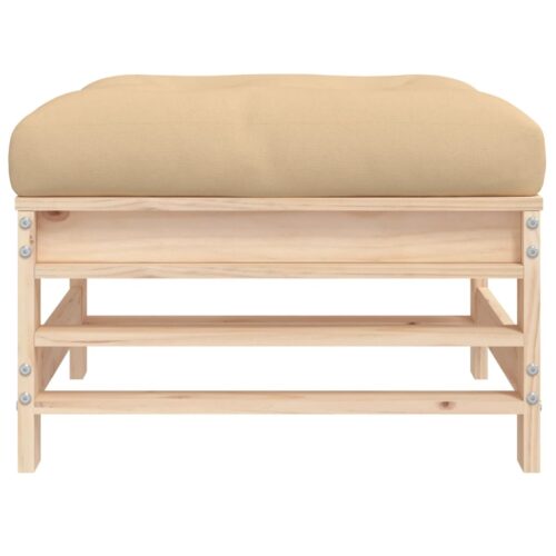 Pine Wood Outdoor Footstool Garden Patio Bench Ottoman Stool Chair Seat - Image 4