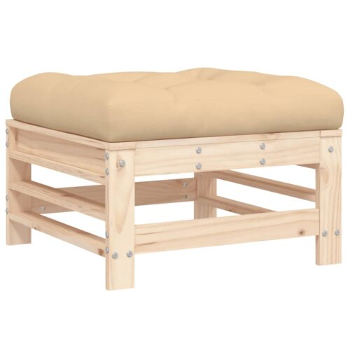 Pine Wood Outdoor Footstool Garden Patio Bench Ottoman Stool Chair Seat - Image 5
