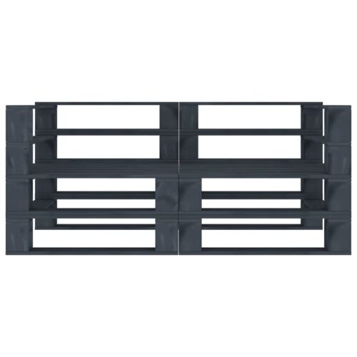 Garden 2-Seater Pallet Sofa Grey Solid Pinewood - Image 2