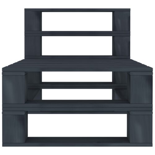 3-Seater Outdoor Pallet Sofa Set Garden Patio Lounge Bench Chair Pine Wood Grey - Image 5