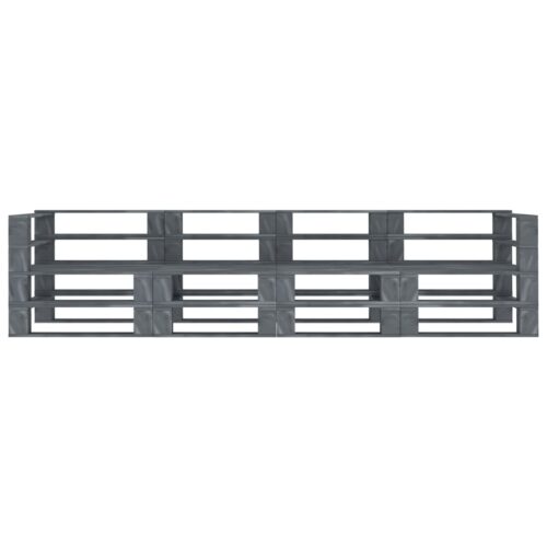 4-Seater Outdoor Pallet Lounge Set Garden Patio Sofa Bench Chairs Pine Wood Grey - Image 12