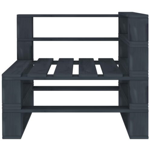 4-Seater Outdoor Pallet Lounge Set Garden Patio Sofa Bench Chairs Pine Wood Grey - Image 9