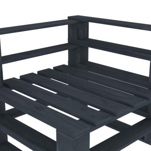 4-Seater Outdoor Pallet Lounge Set Garden Patio Sofa Bench Chairs Pine Wood Grey - Image 10
