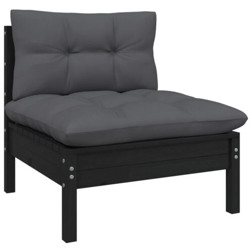 4-Seater Garden Sofa with Anthracite Cushions Solid Pinewood - Image 4