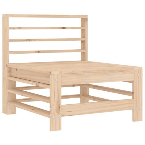Middle Sofa with Cushions Solid Wood Pine - Image 6