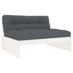 Middle Sofa White 120x80cm Solid Wood Pine