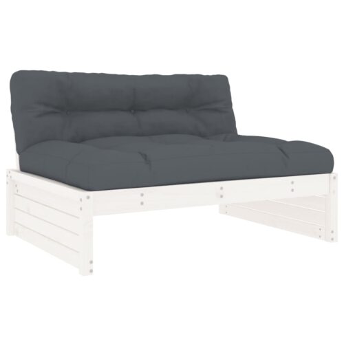 Middle Sofa White 120x80cm Solid Wood Pine