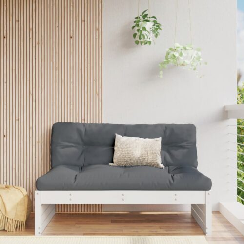 Middle Sofa White 120x80cm Solid Wood Pine - Image 2