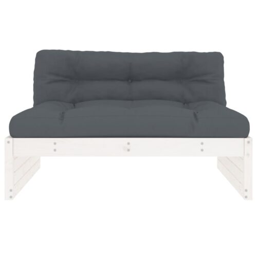 Middle Sofa White 120x80cm Solid Wood Pine - Image 3