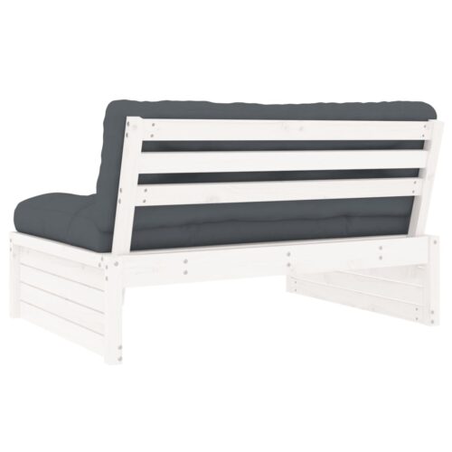 Middle Sofa White 120x80cm Solid Wood Pine - Image 5