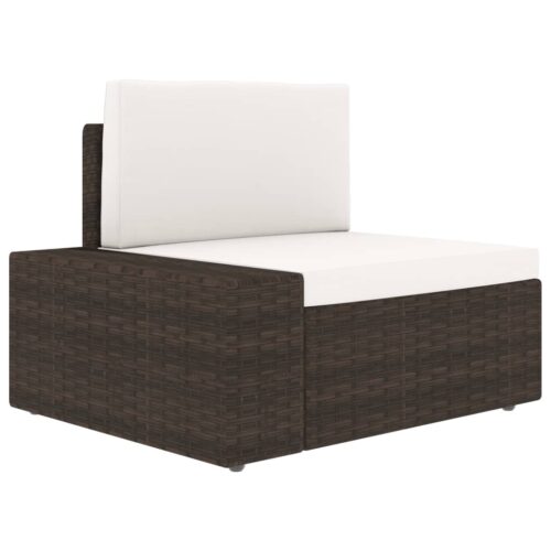 3-Piece Garden Lounge Set Poly Rattan Brown - Image 10