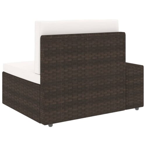 3-Piece Garden Lounge Set Poly Rattan Brown - Image 12