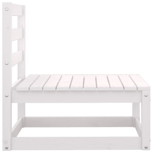 Garden Middle Sofa with Anthracite Cushions White Solid Pinewood - Image 4