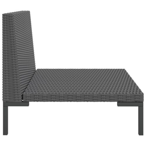 Garden Sofa with Cushions Half Round Poly Rattan - Image 4