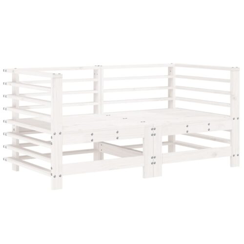 Corner Sofas with Cushions 2pcs White Solid Wood Pine - Image 3