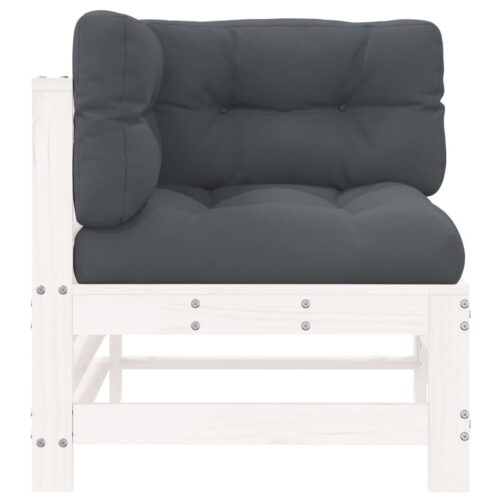 Corner Sofas with Cushions 2pcs White Solid Wood Pine - Image 5