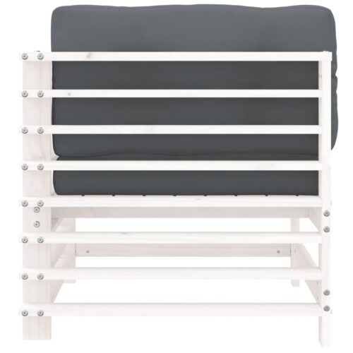 Corner Sofas with Cushions 2pcs White Solid Wood Pine - Image 6