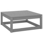 Grey Pine Wood Outdoor Footstool Garden Patio Bench Ottoman Stool Chair Seat