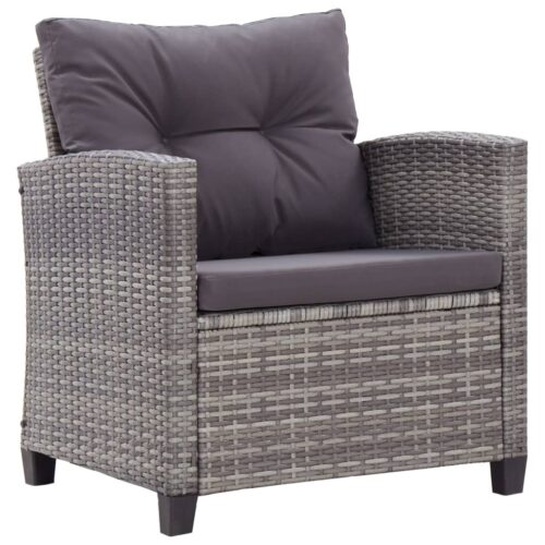 6-Piece Garden Sofa Set with Cushions Poly Rattan Dark Grey - Image 5