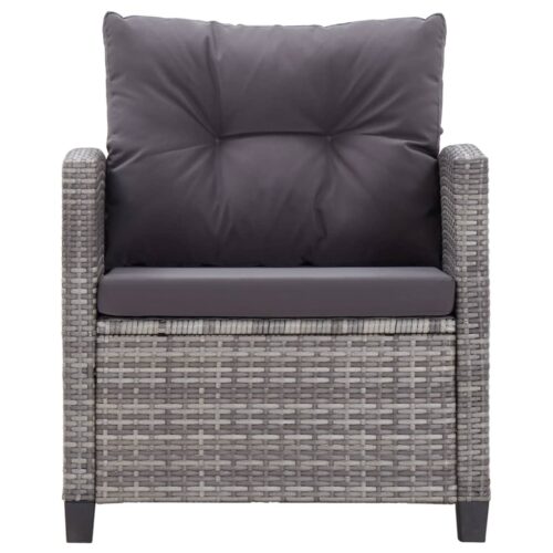 6-Piece Garden Sofa Set with Cushions Poly Rattan Dark Grey - Image 6